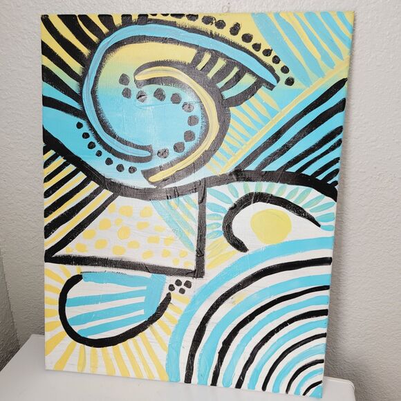 Original Painting Canvas Abstract art Design Floating Atmosphere Set of 3 Modern - Picture 11 of 15